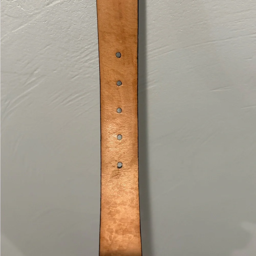 Martin Dingman Black Leather Belt with Silver Buckle